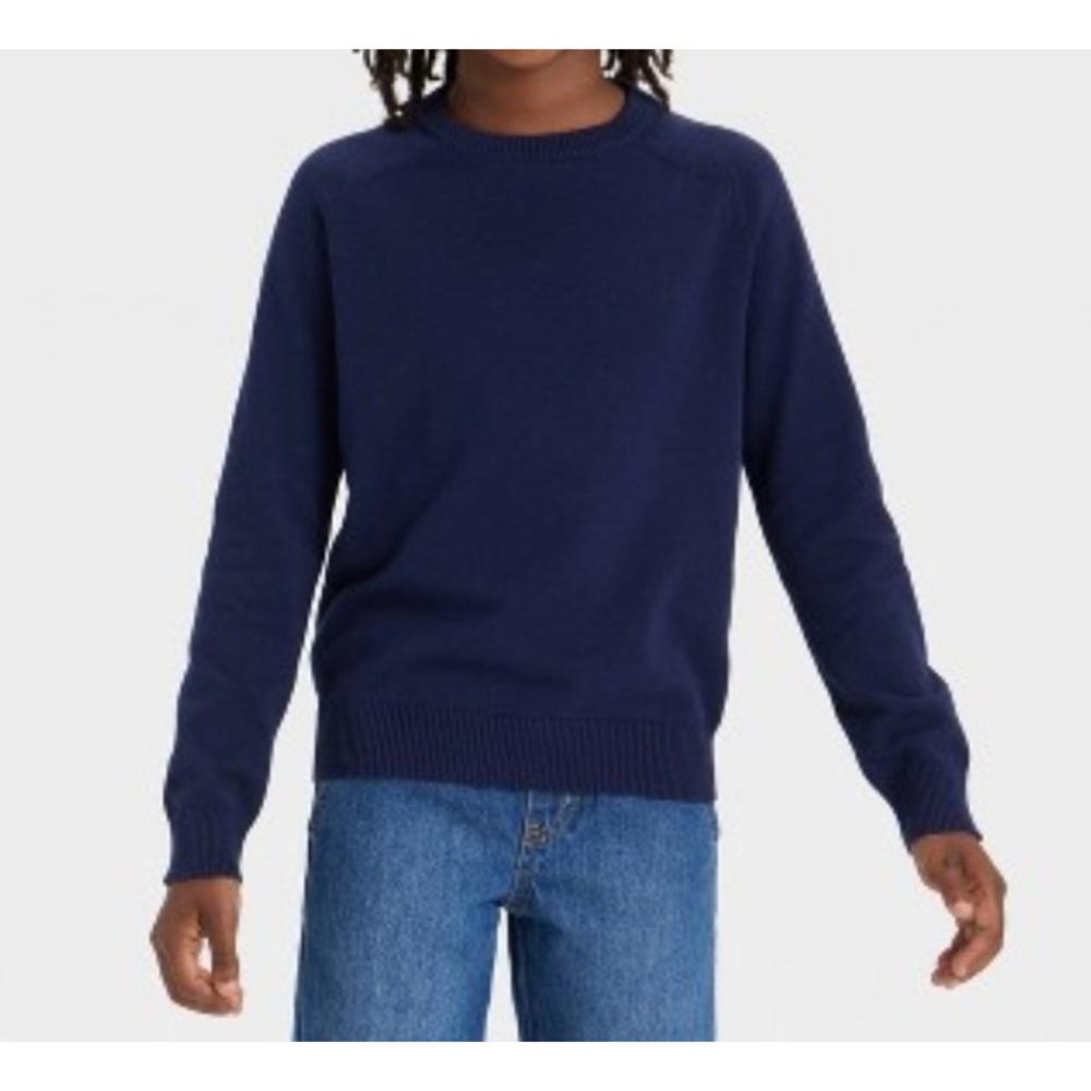Cat & Jack Boys Size M 8 Crew Neck Pullover Sweater Navy